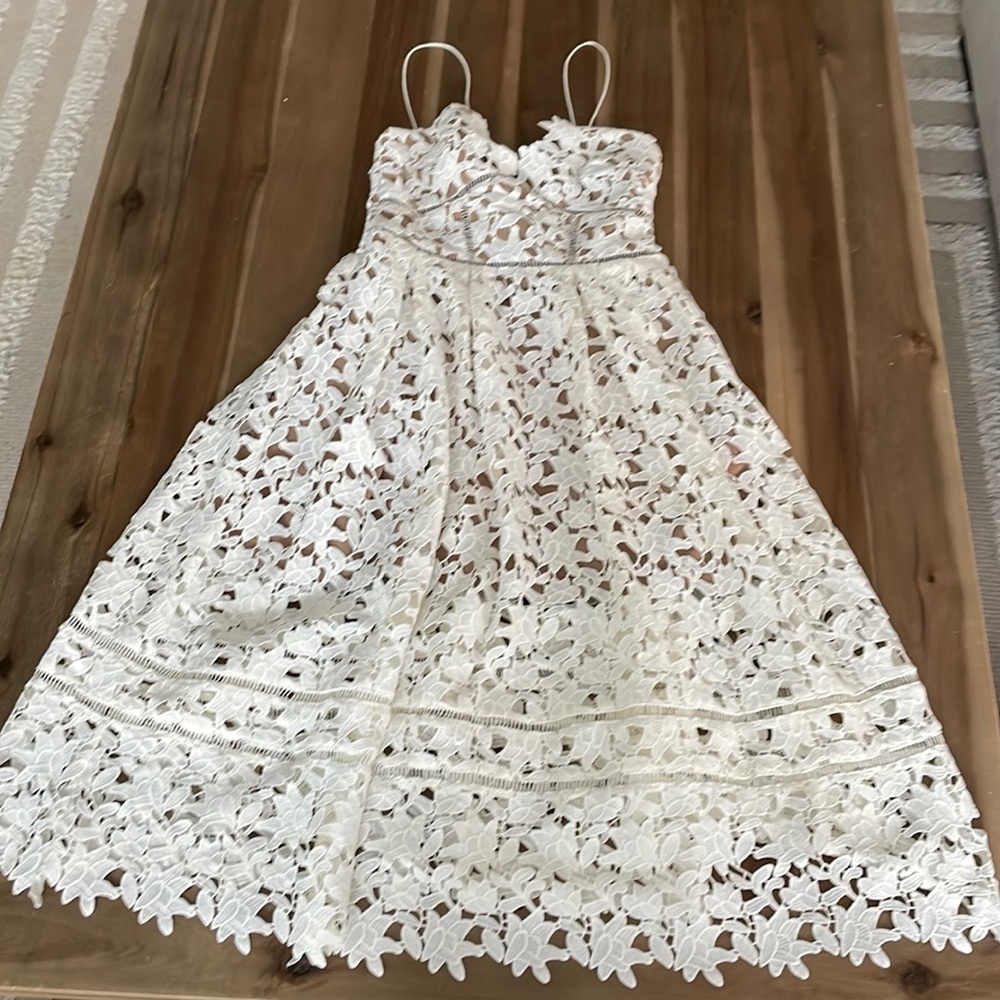 Self Portrait white lace azalea dress
